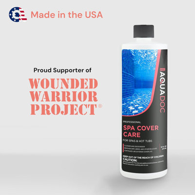 Protecteur de couvercle de spa AquaDoc - Nettoyant et protecteur de couverture de spa pour la saleté, la saleté et les odeurs - Solution d'entretien pour spa - Fabriqué aux États-Unis - 16 oz