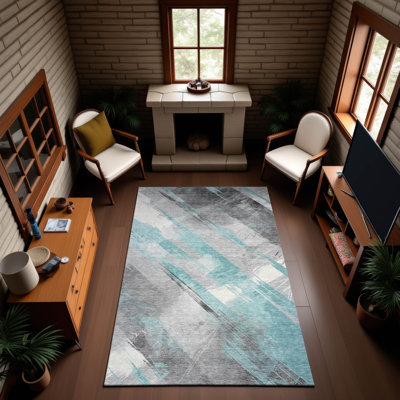 Premium Machine Washable Floyd AMF1535 Stripes Rug