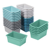 ECR4Kids Scoop Front Storage Bin, Multipurpose Organization, 30-Piece