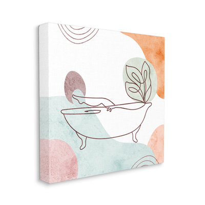 «Girl In Tub Floral», art mural sur toile par Lil 'Rue