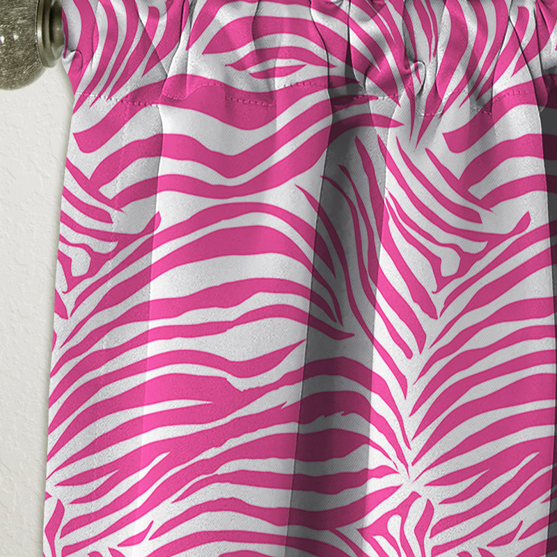 Panneau de rideau animal, motif occultant à motif zébré - Motif zébré glamour, L 52 po x L 63 po