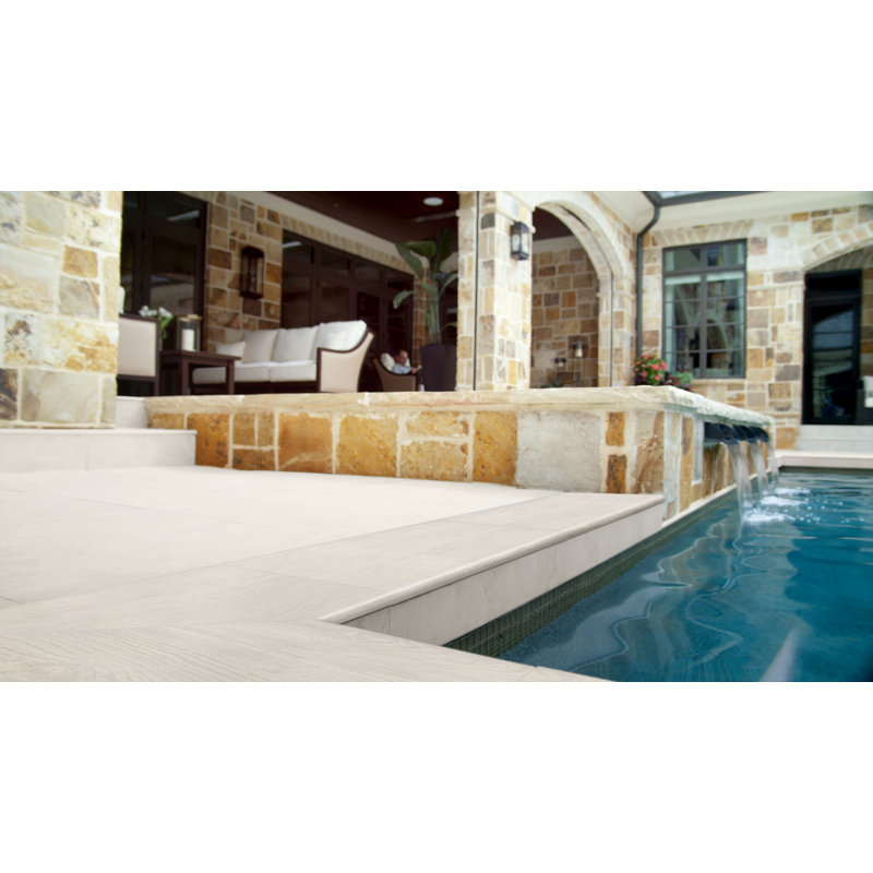 Duravia 13 in. x 24 in. x 0.79 in. Matte Porcelain Pool Coping (4.33 sq. ft./unit, 2 Piece), Gray