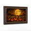 Citrouilles d'Halloween illuminées dans une forêt d'automne avec une toile murale d'Halloween-1438264698