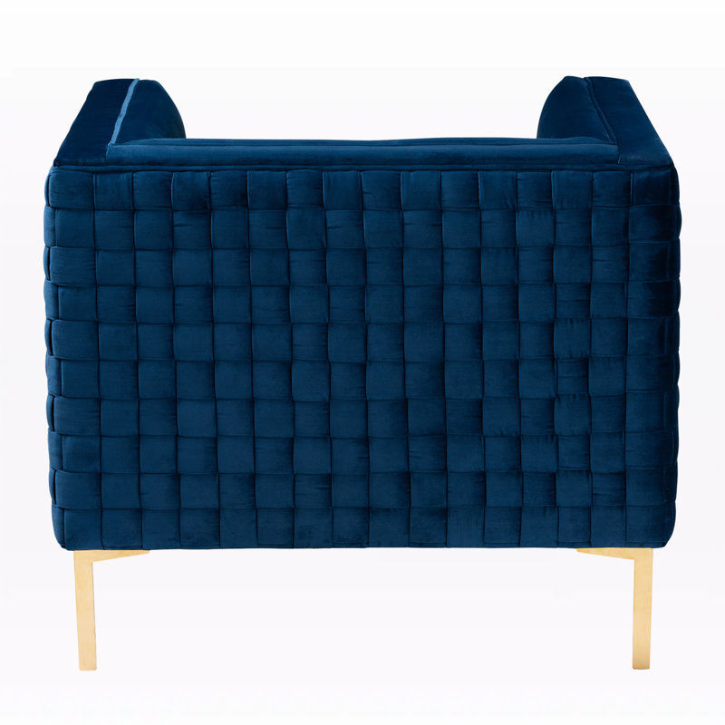 Kova Velvet Armchair, Navy Blue