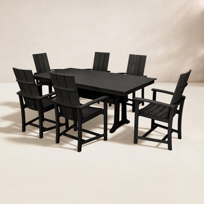POLYWOOD® Modern Adirondack 72" Patio Dining Set