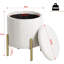 Belmoor 35cm Wide Round Solid Colour Ottoman with Storage