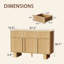 Buffet/crédence à 3 portes cannelées, 120 cm de large, tablette réglable-574650787-764972673