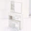 Petit meuble-lavabo avec miroir coulissant et rangement-1090478905