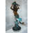Metal Mermaid 43 Inch Holding a Shell Fountain, Snowhill Bronze Polychrome Statue, 14"Lx 24"W x 43"H