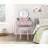 Beautiful Pink Finish Vanity Dresser With Mirror And Stool Set Storage Drawers Bedroom Furniture 1Pc
