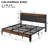 Upholstered Platform Bed with Bookcase Storage Headboard and Charging Station -97975343