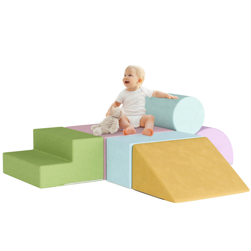 6 Piece Blocks, Blue/Green/Yellow/Pink