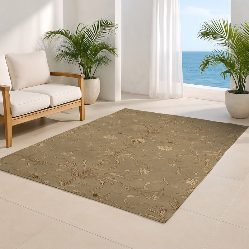 Tapis beige français d'intérieur et d'extérieur, Rectangulaire 3 pi x 5 pi