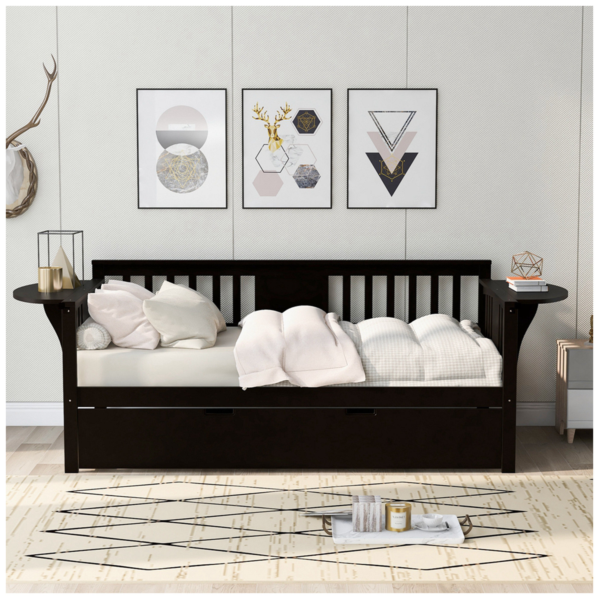 Lark Manor Twin Solid Wood Daybed with Trundle & Reviews Wayfair