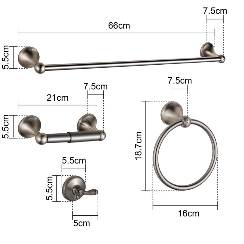 8 - Piece Bathroom Hardware Set, Brushed Nickel
