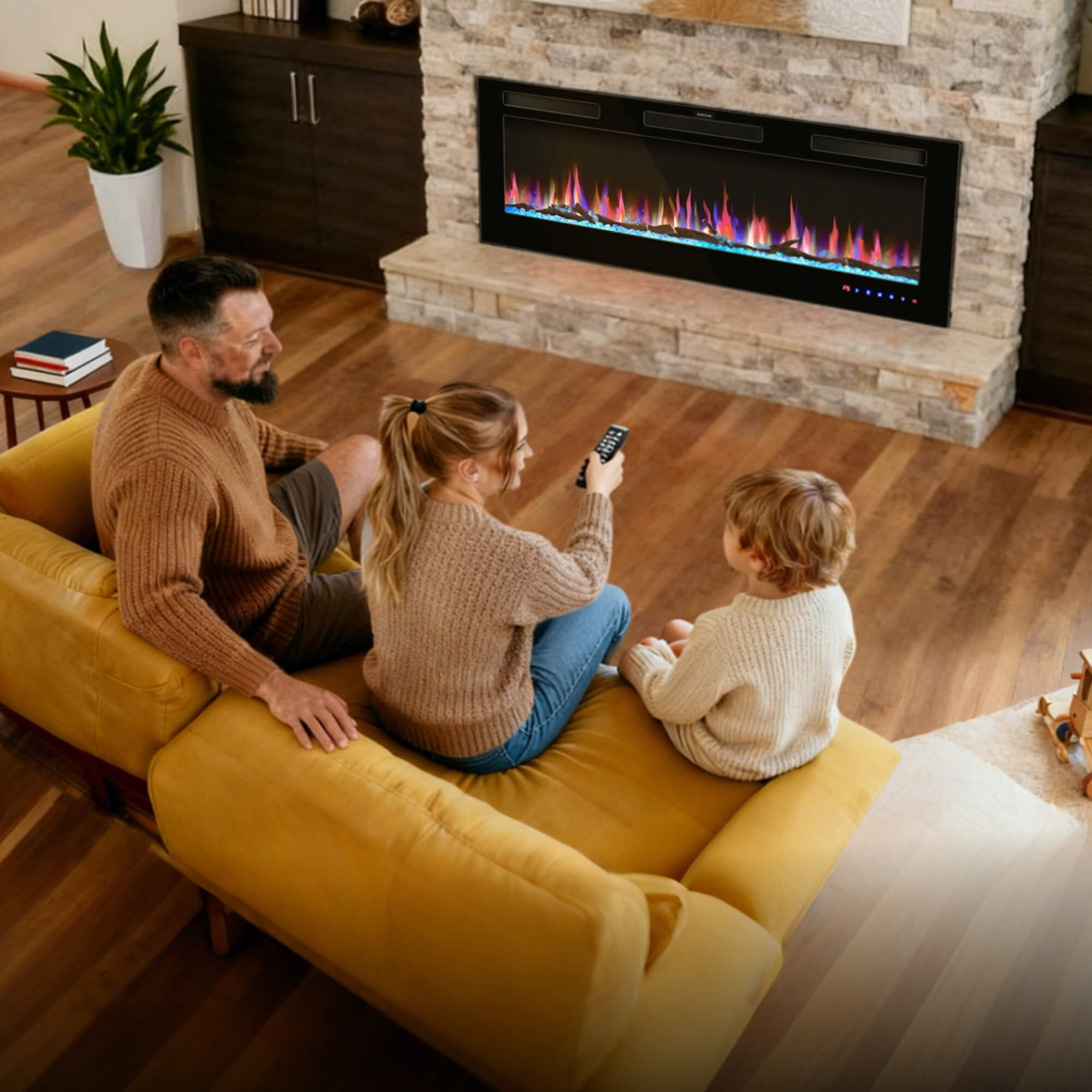 FLAME&SHADE Electric Fireplace Inserts - Recessed Fire Place and Wall ...