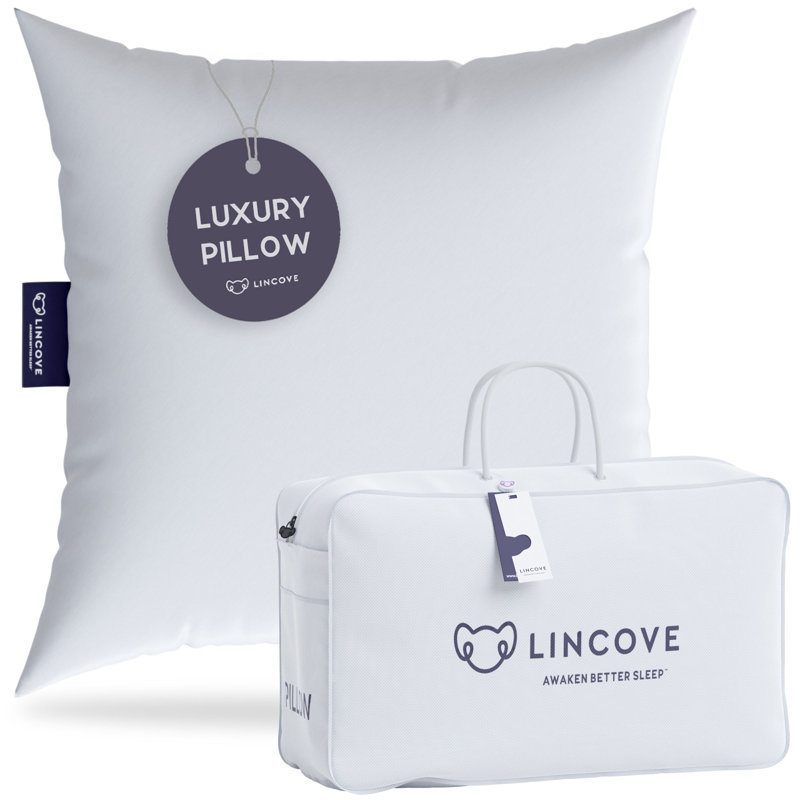 Oreiller en duvet de lin Euro - capacité de remplissage 625, densité de tissage 500 - coquille 100% coton, H 26 po x l 26 po