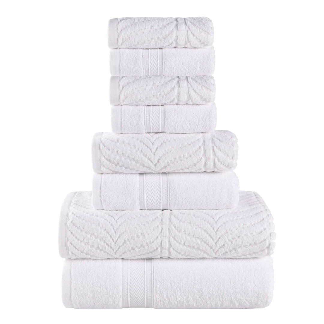 Alcesta Chevron Zero Twist Solid and Jacquard Cotton 8 Piece Bathroom Towel Set Latitude Run® 