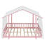 Twin Size Platform Bed with Sheer Fabric Canopy and String Lights, White-1331010636-1331010637