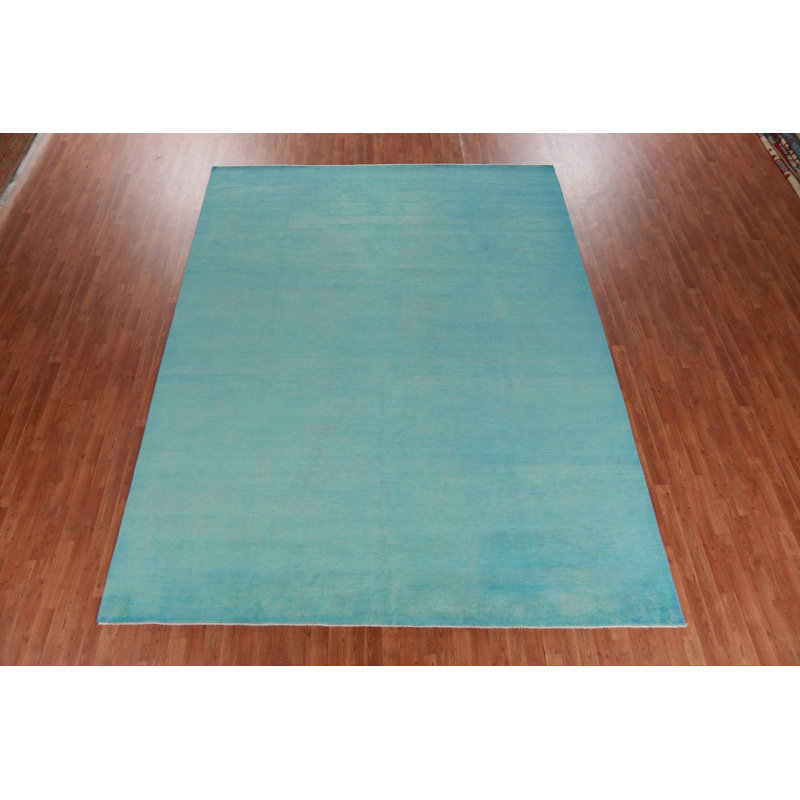 Tapis persan Gabbeh turquoise 9 x 12