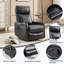 Fauteuil inclinable manuel en faux cuir avec massage à la chaleur et fauteuil pivotant pour le salon-1321658703
