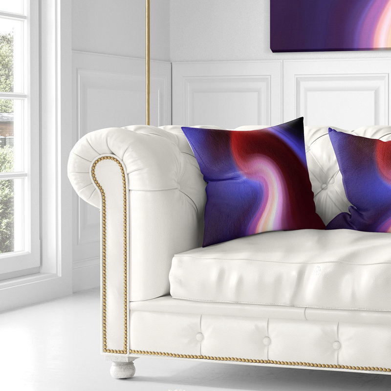 18" Square Red and Blue Abstract Printed Throw Pillow