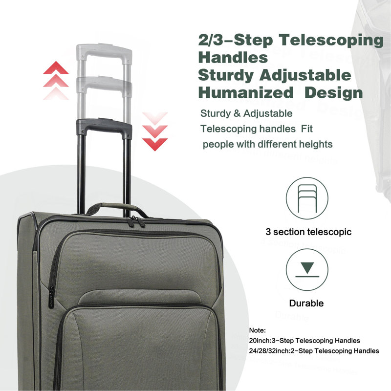 Ensemble de valise extensible avec sac de voyage Softside