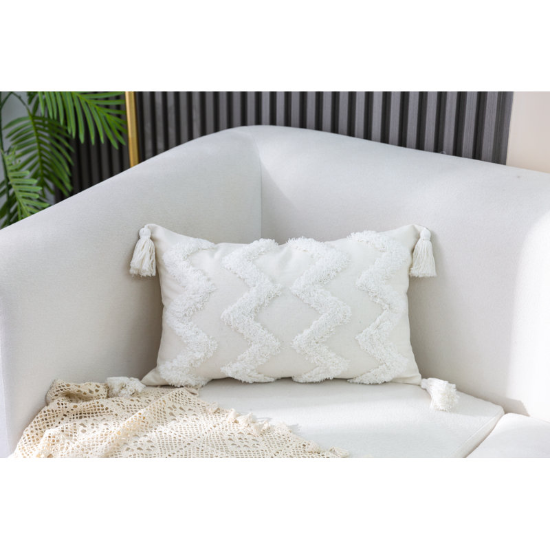 Housse de coussin Aveda, Blanc cassé, H 12 po x l 20 po