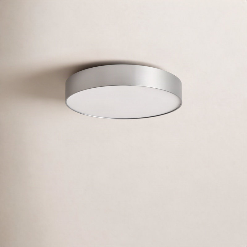 Musa 8-in Black dimmable LED Flush Mount, Nickel