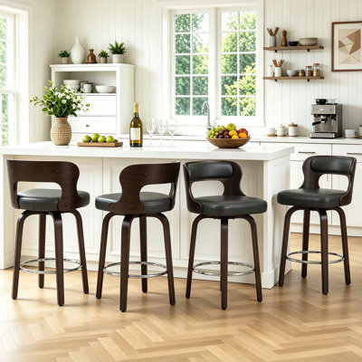 Tabourets de bar pivotants en similicuir
