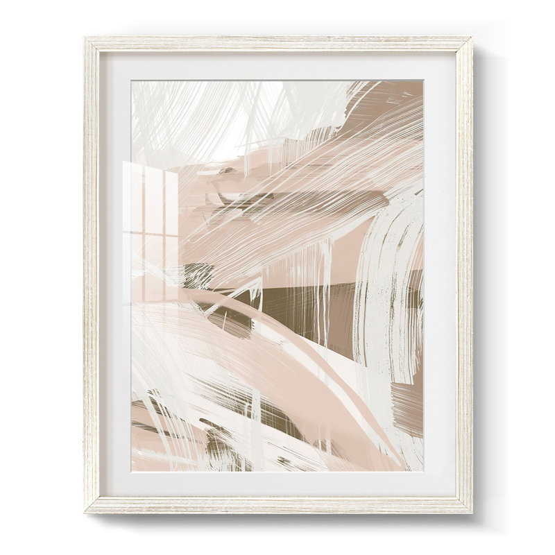 Earthtone Swipe II - impression encadrée, H 19,5 po x l 16,5 po, Blanc