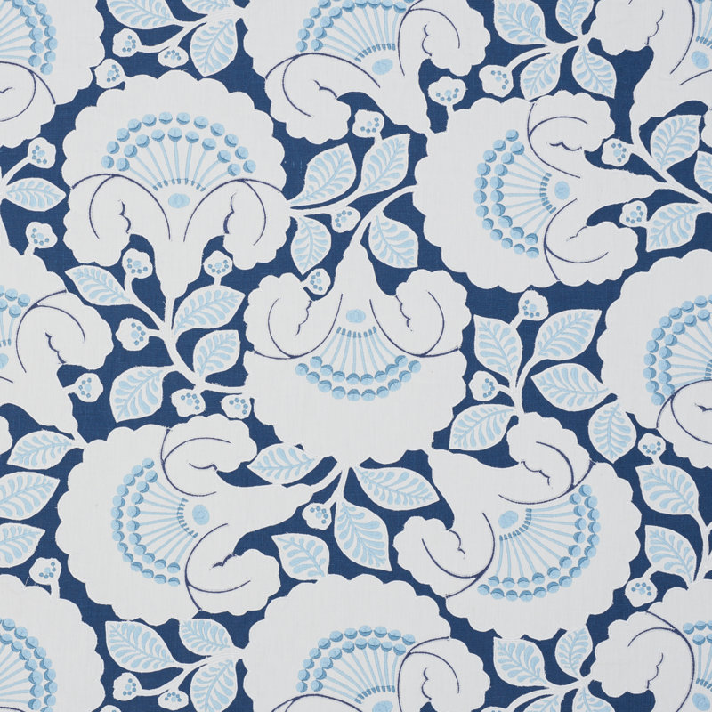 Jackie Applique Embroidery Fabric, Blue