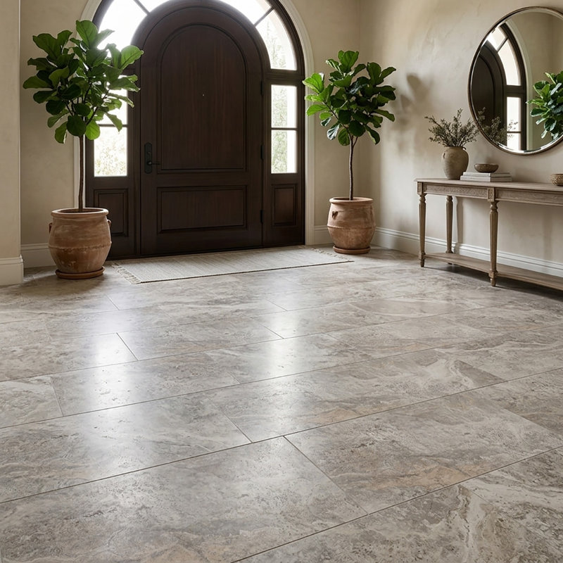 Silver Honed Filled 12x24 Travertine Tile
