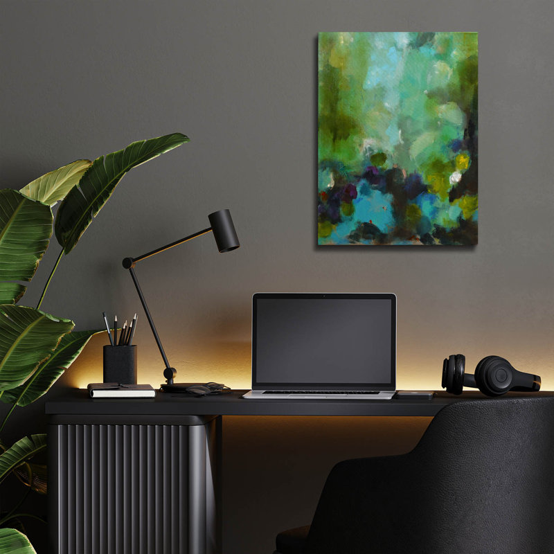 «Green II» par Solveiga, art mural en verre acrylique, 12 po x 16 po, H 16 po x l 12 po x P 0,13 po