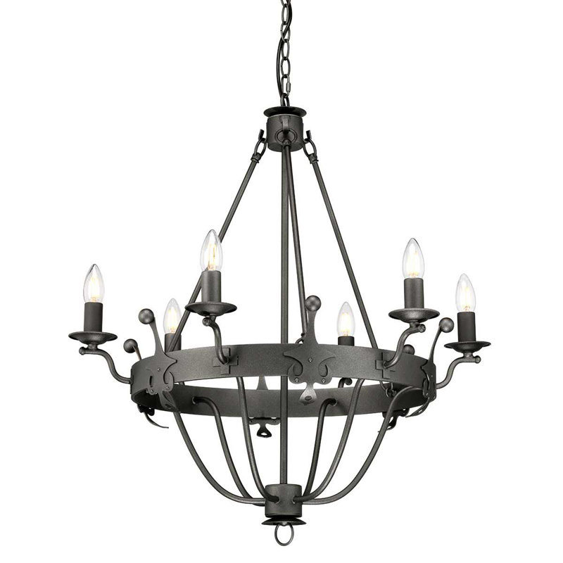 Augill 6 - Light Waggon Wheel Chandelier