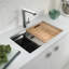 Évier de cuisine à double plateforme encastrable 26 po avec accessoires Houzer - NVS-2600