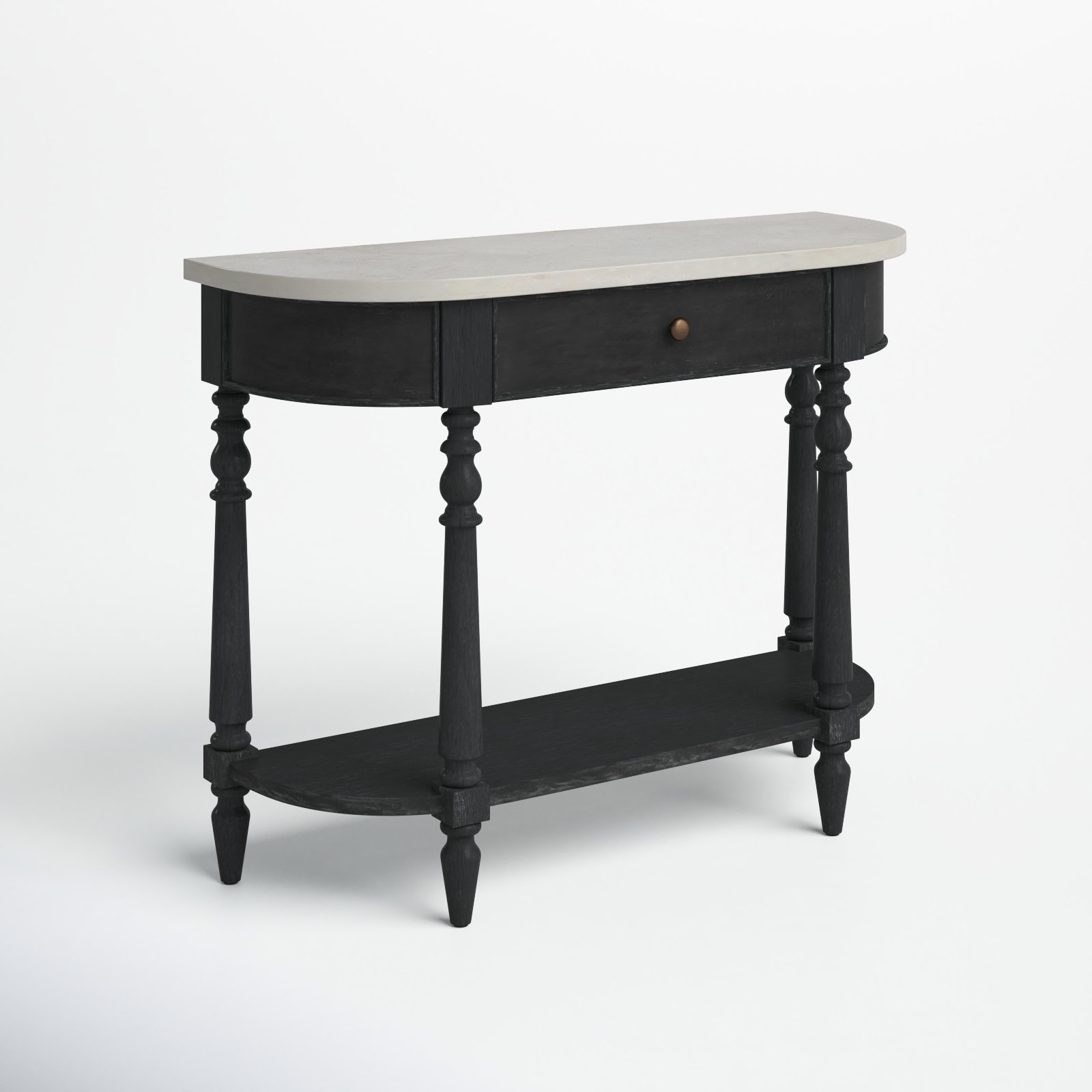 Aberdale 40'' Console Table with Marble Top, Black
