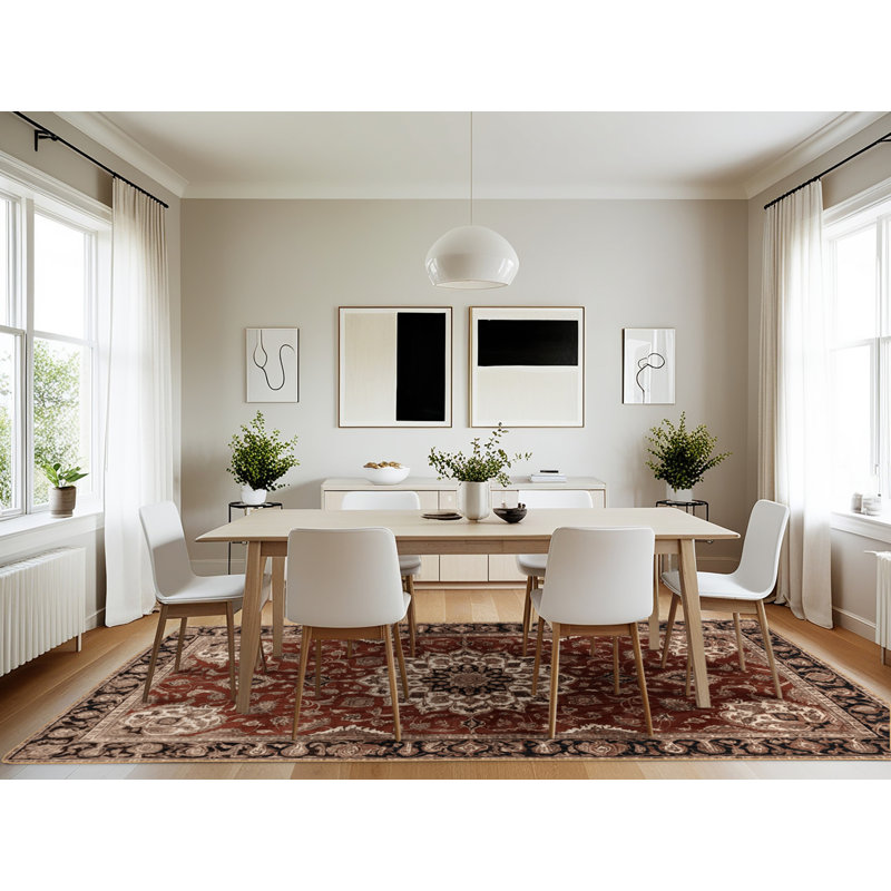Machine Washable Persian Brown Area Rug, Rectangle 7' x 10'