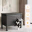 Abri surélevé pour chat en résine noire avec coussin confortable – résistant aux intempéries, intérieur/extérieur-1069966240-1069966243