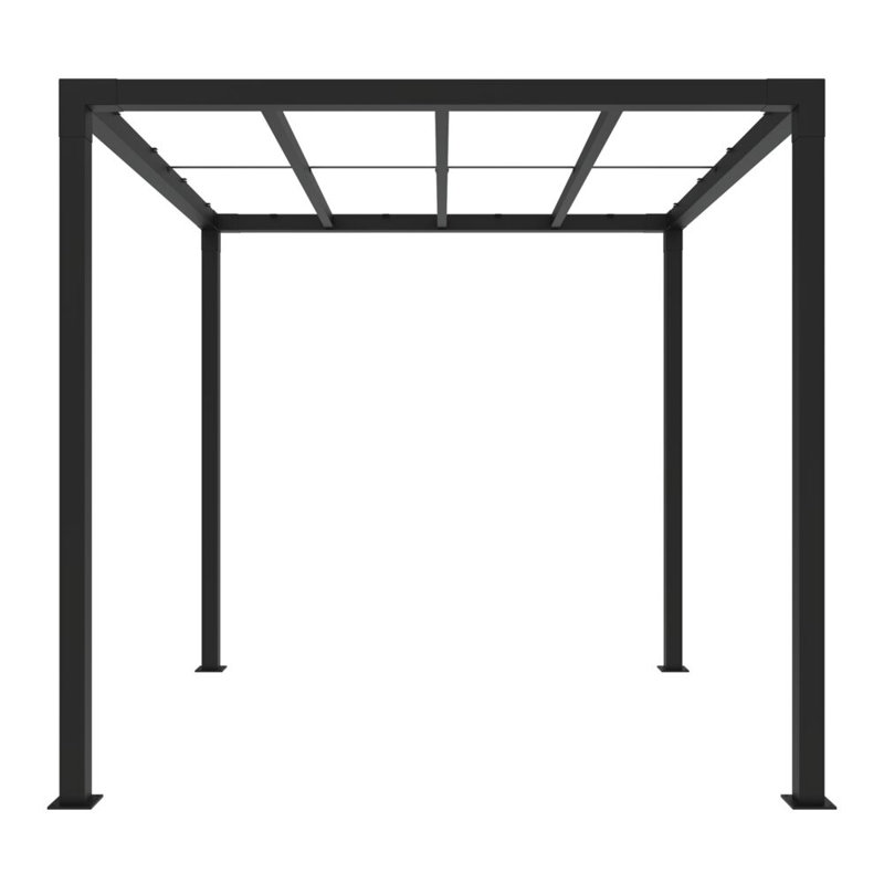 9x9 Matte Black Aluminum Square Pergola