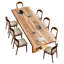 Ensemble de table de salle à manger rectangulaire en bois massif pour 8 personnes, grande table de banquet-1561345985