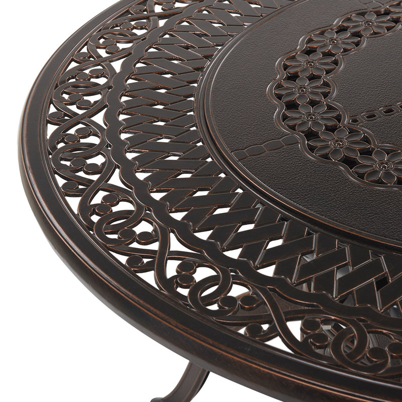 Frame Round Outdoor with Umbrella Hole Dining Table - 105 cm W 105 cm D
