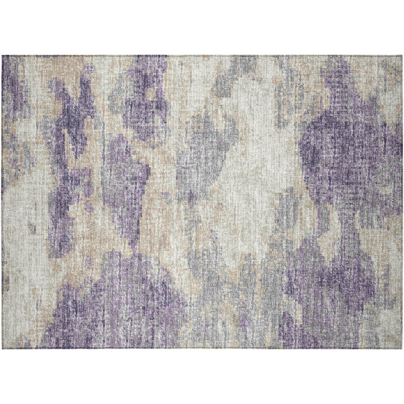 Skara Washable Abstract Indoor / Outdoor Rug, Rectangle 1'8" x 2'6"