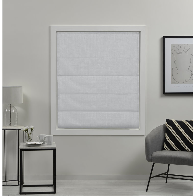 Store romain occultant 100% Exclusive Home Acadia, l 27 po x L 64 po, Blanc
