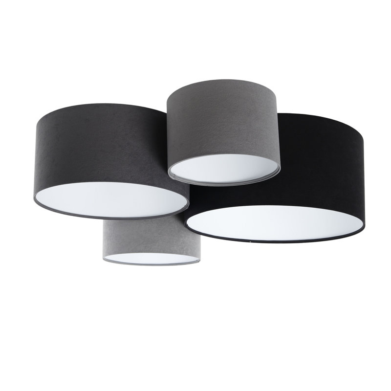 Antoniyo 4 - Light Geometric Chandelier, Black/White/Grey