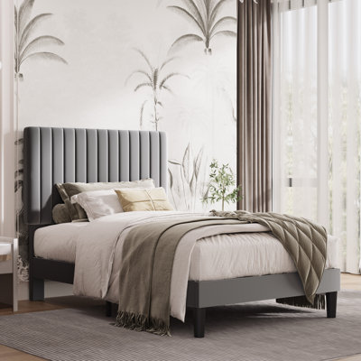 Dunphy Upholstered Platform Bed with Adjustable Headboard