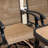 Patio PVC-coated polyester Dining Table Set With Umbrella Hole And Swivel Chairs-492265480