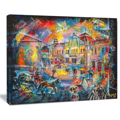 " Night City With People Cityscape "