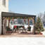 Pavillon de jardin mural en aluminium pour patio avec toit en acier galvanisé, véranda, rideaux et filet-96793221