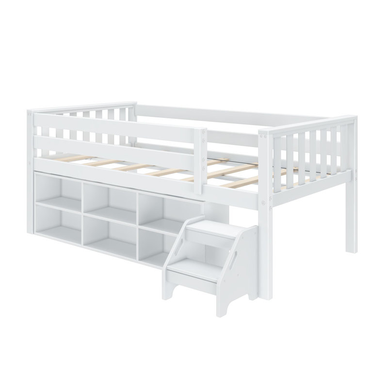 Loft très bas avec bibliothèque Soren, Blanc